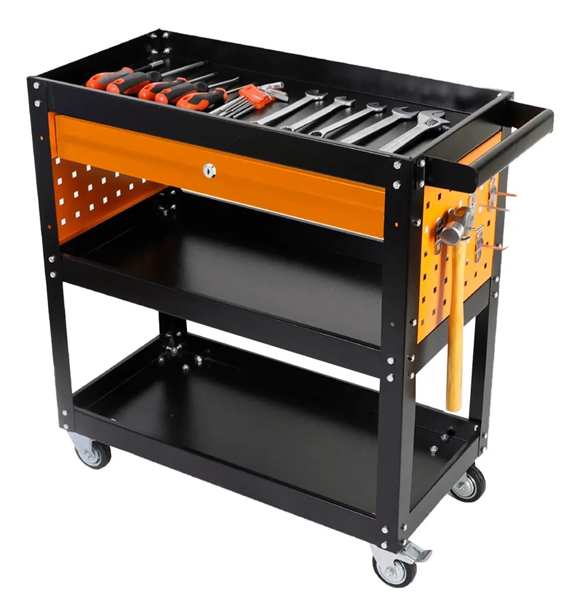 Carrinho Ferramentas Capacidade 1 Gaveta Preto 120kg Bcm300